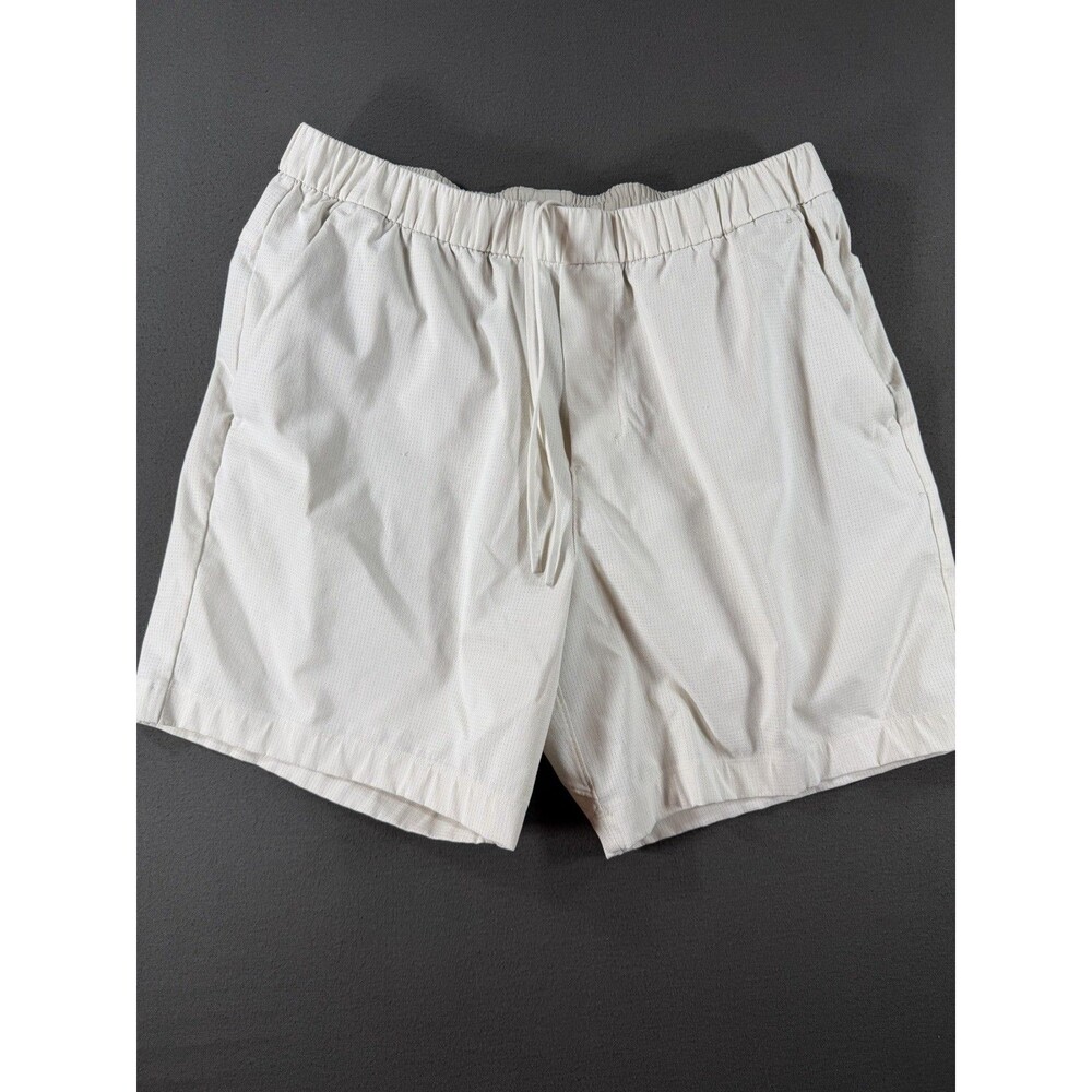 Lululemon ABC Woven Air Pull-On Shorts Men Large Beige Performance Gym 7"